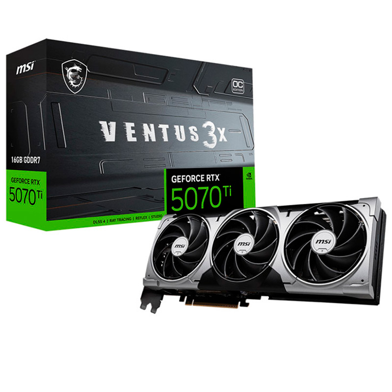 Tarjeta Gráfica MSI GeForce RTX 5070 Ti VENTUS 3X OC 16GB GDDR7 DLSS4