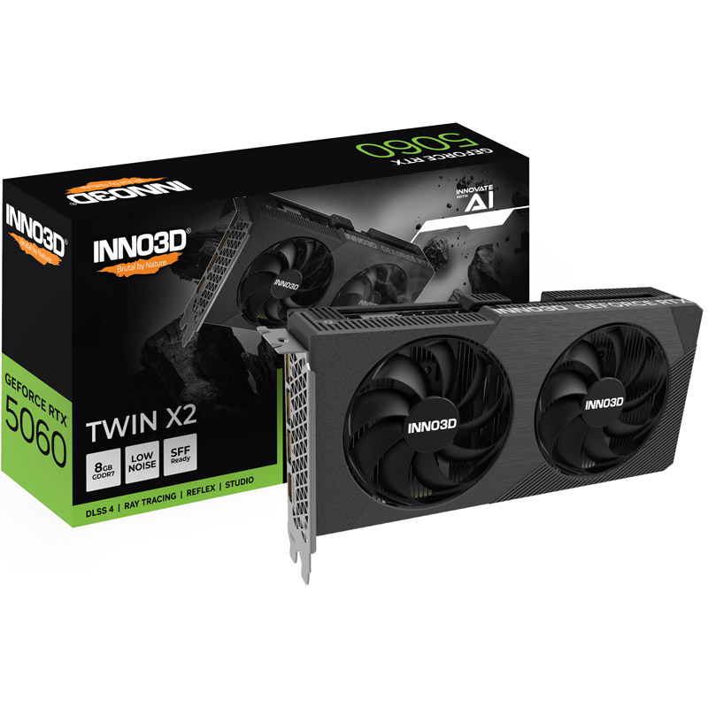Tarjeta Gráfica INNO3D GeForce RTX 5060 TWIN X2 8GB GDDR7 DLSS4