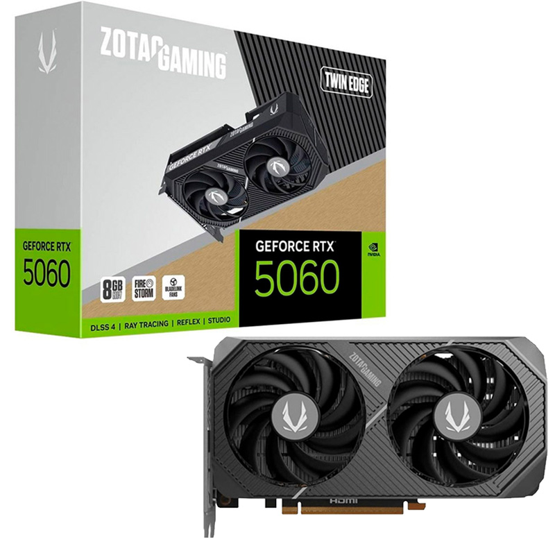 Tarjeta Gráfica Zotac Gaming GeForce RTX 5060 TWIN EDGE 8GB GDDR7 DLSS4