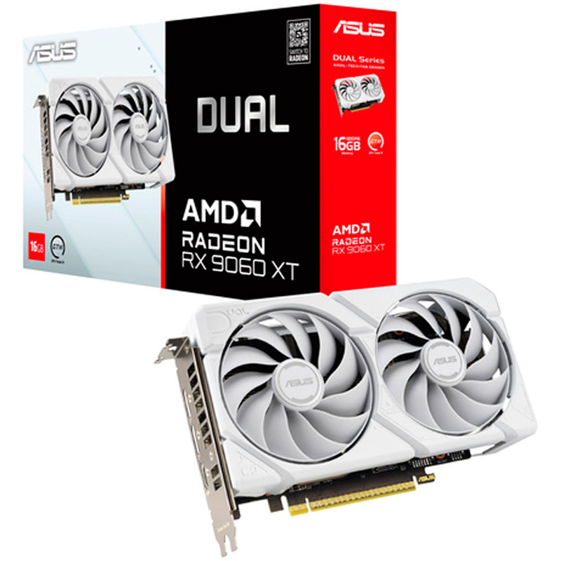 Tarjeta Gráfica Asus Dual Radeon RX 9060 XT White Edition 16GB GDDR6