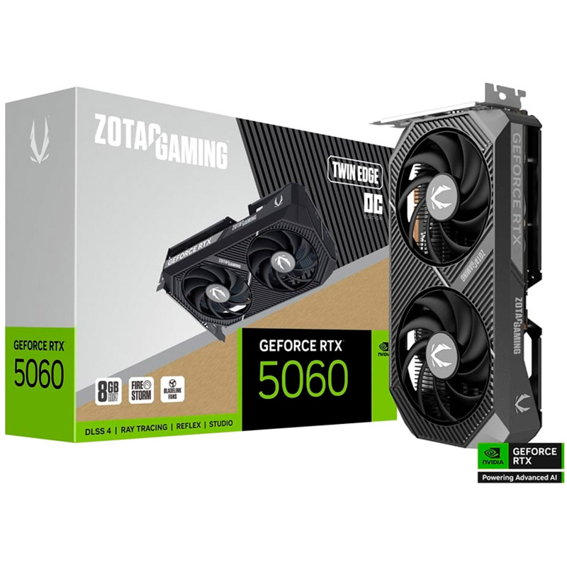 Tarjeta Gráfica Zotac Gaming GeForce RTX 5060 Twin Edge OC 8GB GDDR7 DLSS4